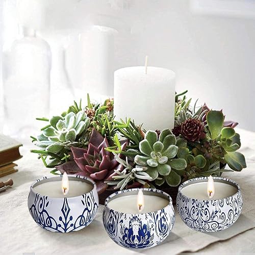 Miniatura 7 de Juego de 16 velas pequeñas perfumadas de cera de soja velas de aromaterapia portátiles de 25 onzas con tapa cesta de regalos de relajación para