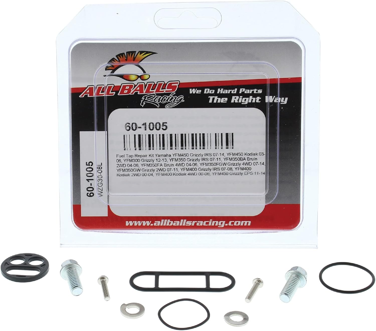 All Balls Racing Fuel Tap Repair Kit 60-1005 Compatible With/Replacement For Yamaha YFM300 Grizzly 2012-2013, YFM350FA Bruin 4WD 2004-2006, YFM350FGW Grizzly 4WD 2007-2014
