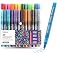Grabie Glitter Markers, 24 Pack Extra Fine Tip Acrylic Paint Markers, Quick-Drying Water-Based Metallic Glitter Pens for Pape