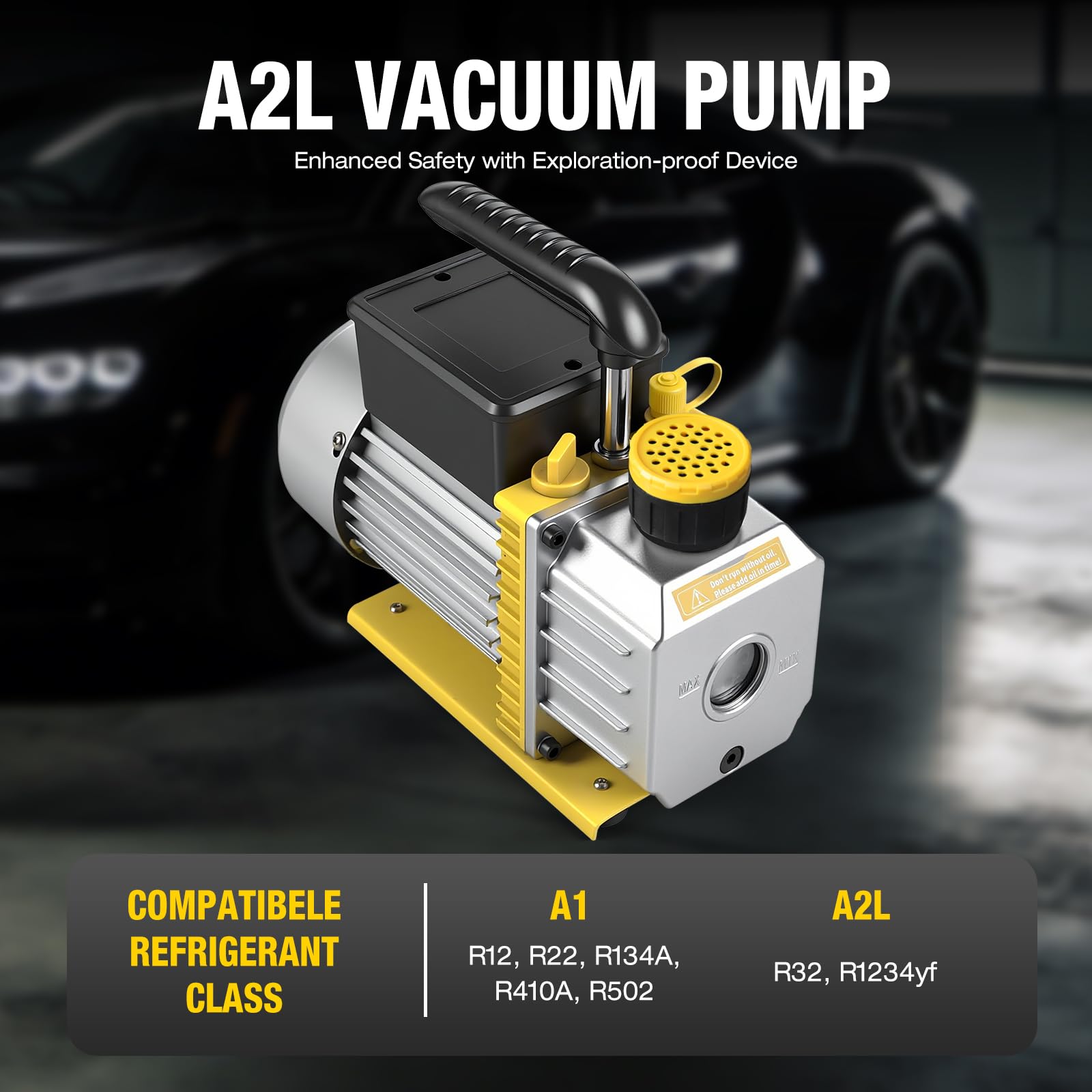 Jack Boss 4 CFM Pompa per vuoto Lavora con refrigerante R134a, R410a, R32, R1234yf