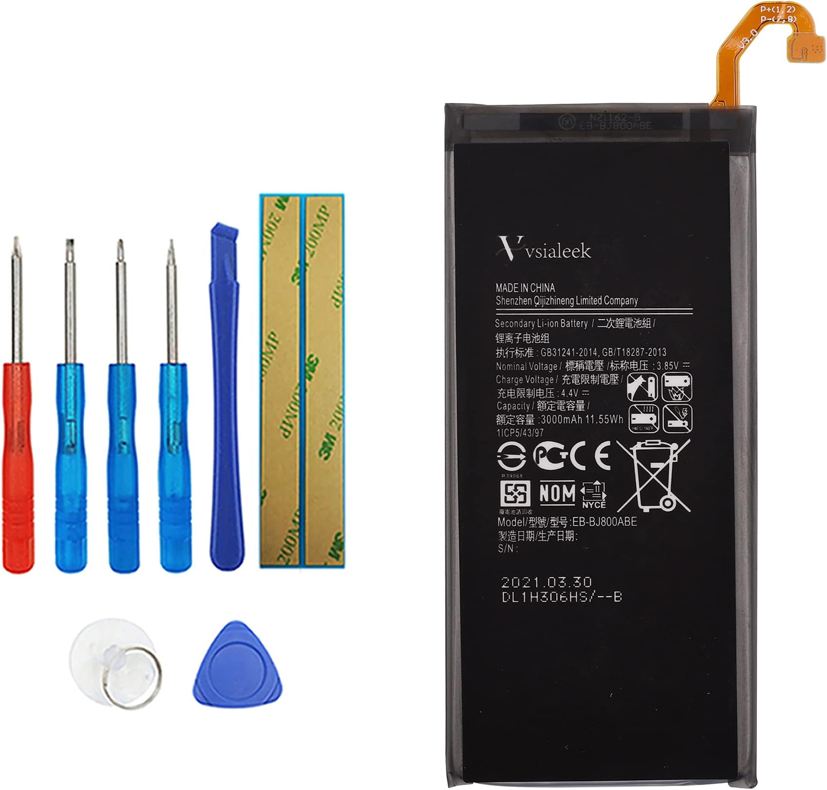 EB-BJ800ABE Replacement Battery Compatible with Samsung Galaxy A6 2018 A600F J6 2018 SM-J600F with Toolkit