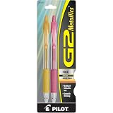 PILOT G2 Metallics Refillable & Retractable Rolling Ball Gel Pens, Fine Point, Assorted Color Inks, 2-Pack (34401) – view 3