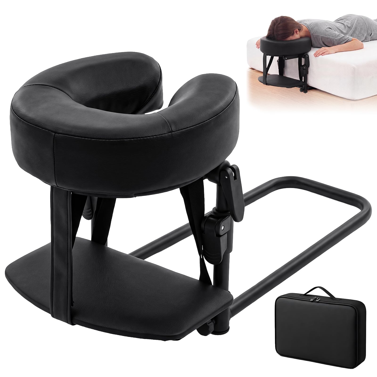 Massage Kopfstütze für Bett, Massagetisch Gesicht Wiege Mit Kissen, Massagekissen Kopf Loch, Massage Headrest for Bed für Matratzenstärke 14–45 cm