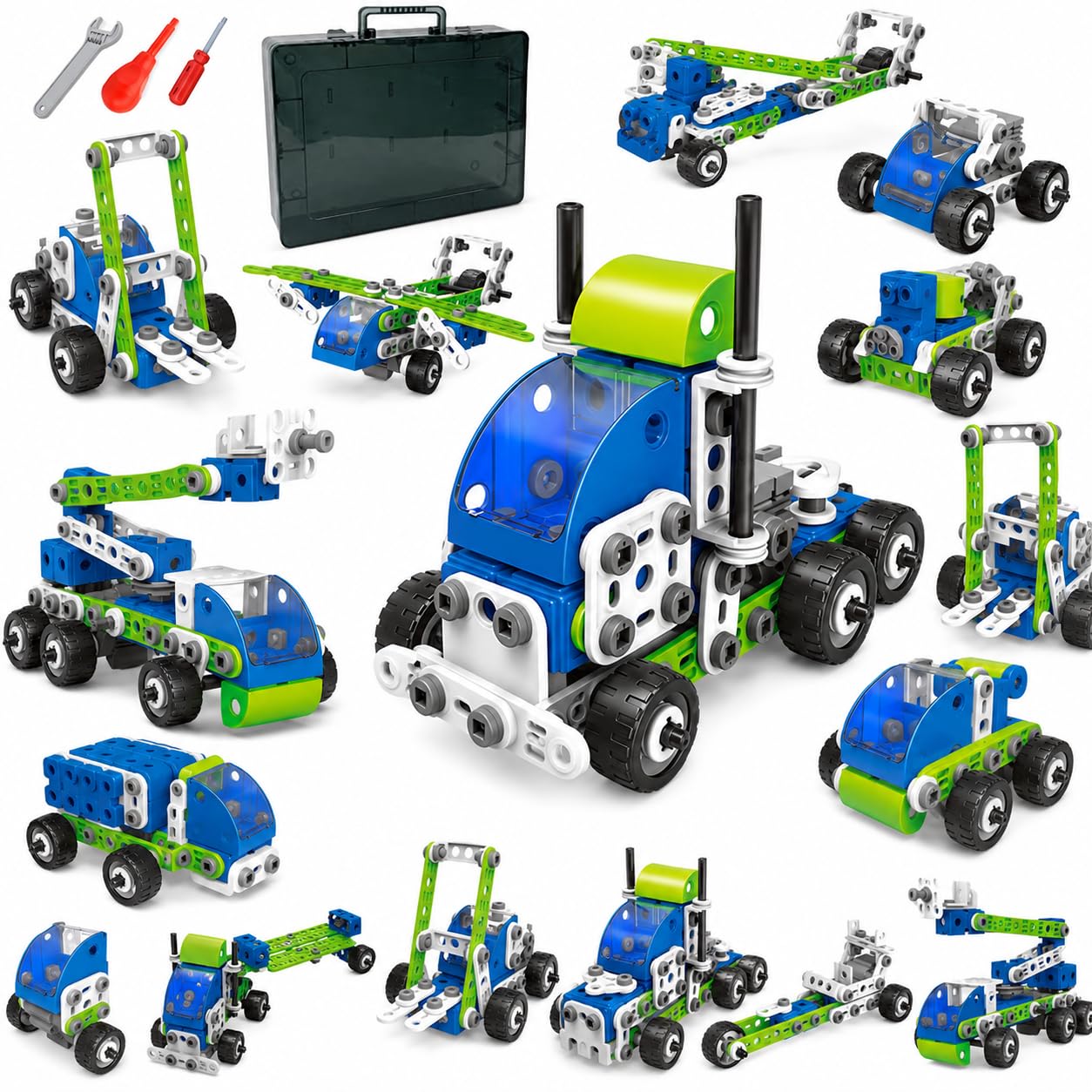 おもちゃ Amazon.co.jp: AMYCOOL 175PCS 組み立て車おもちゃ 18-IN-1 ねじ工具