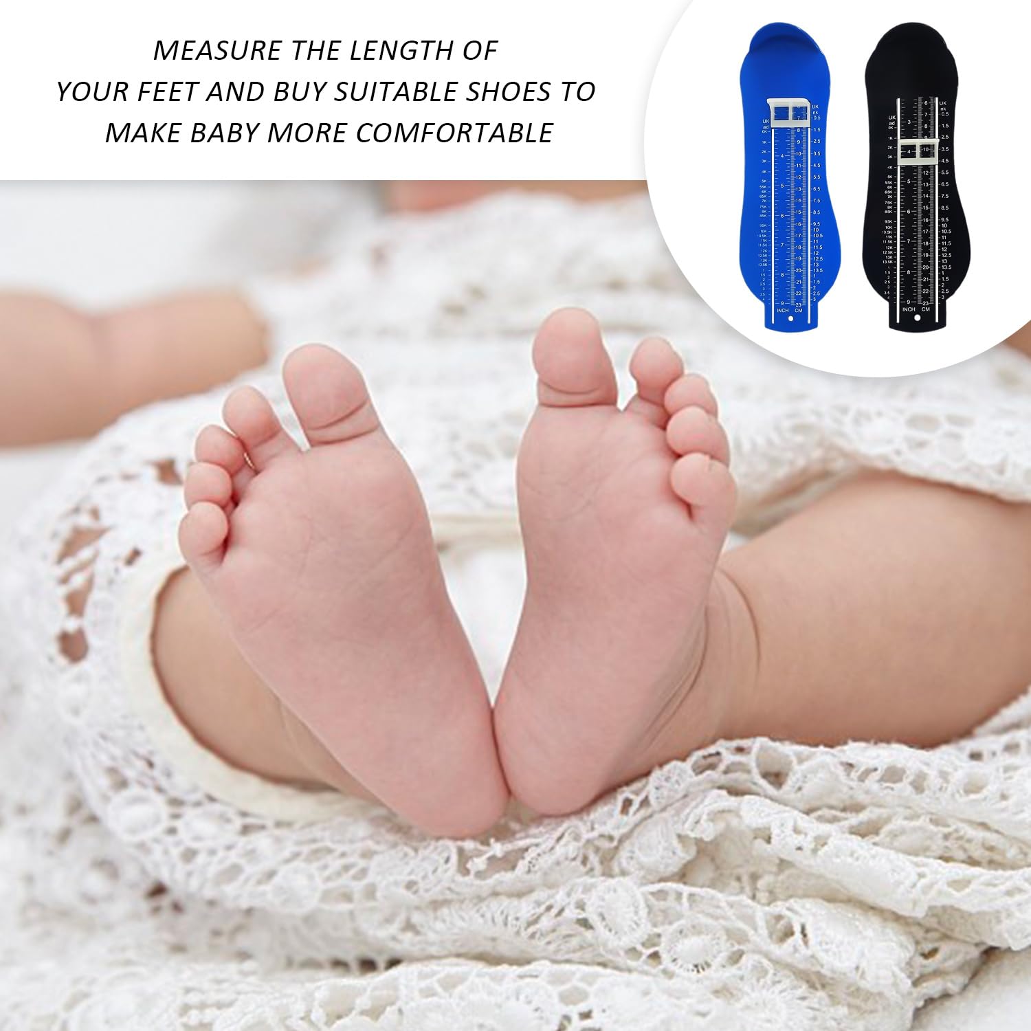 Medidor De Pies Para Niños De 2 Piezas, Tallas Británicas Para Niños, Medidor De Zapatos, Herramienta De Medición Del Tamaño Del Pie Para Niños, Instrumento De Medición