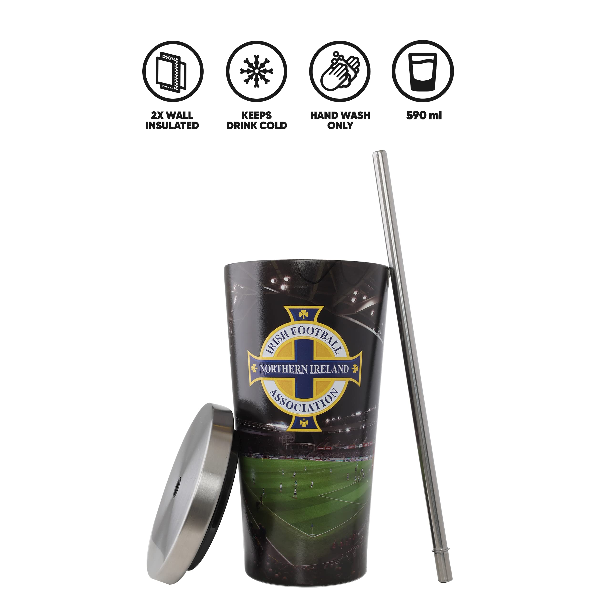 FOCO Officially Licensed Northern Ireland Digital Print Stadium Cup and Straw - Image 2
