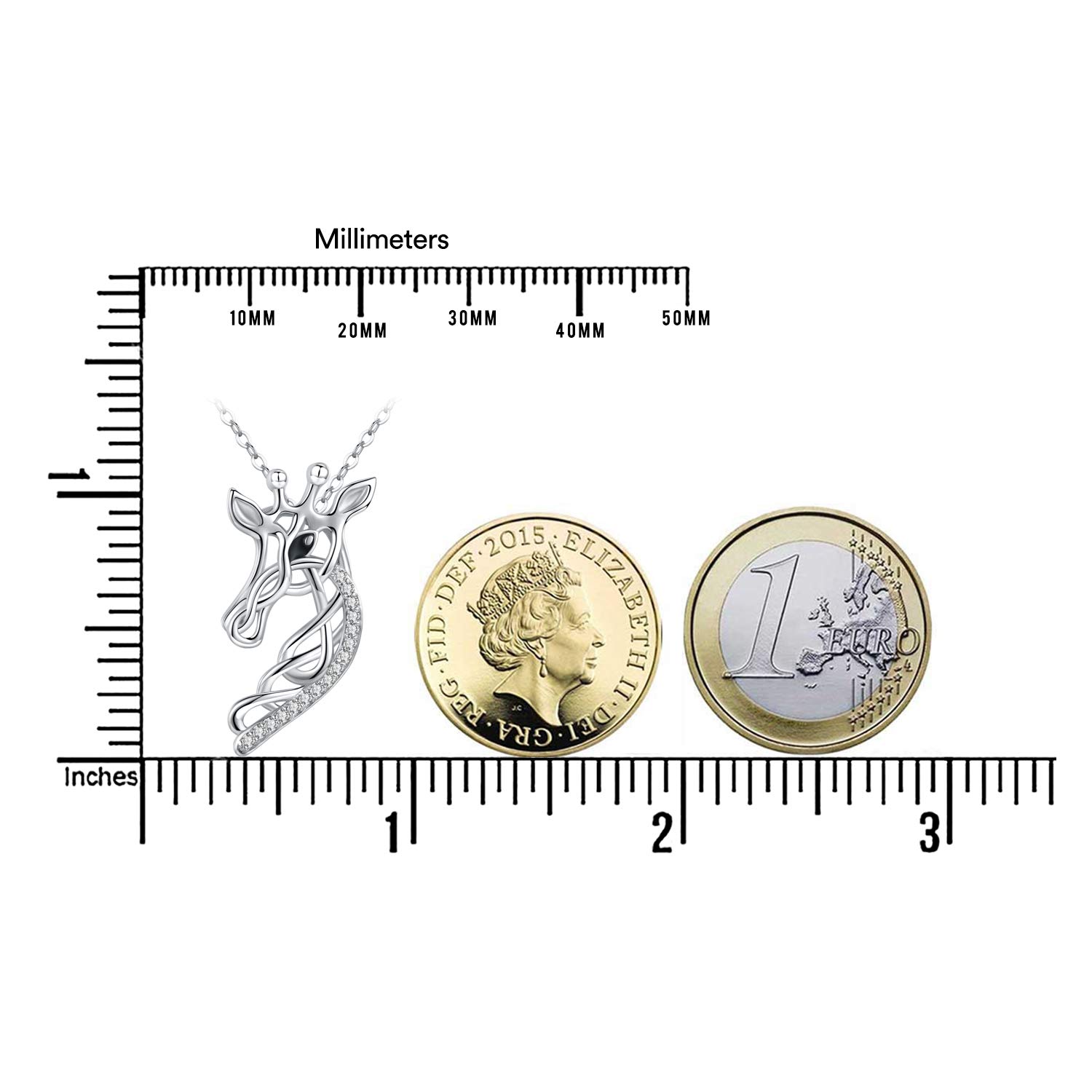 Collier Girafe Dames En Argent Sterling Bijoux Mère Fille Silhouette Nœud Celtique Pendentif Cadeau D'Anniversaire