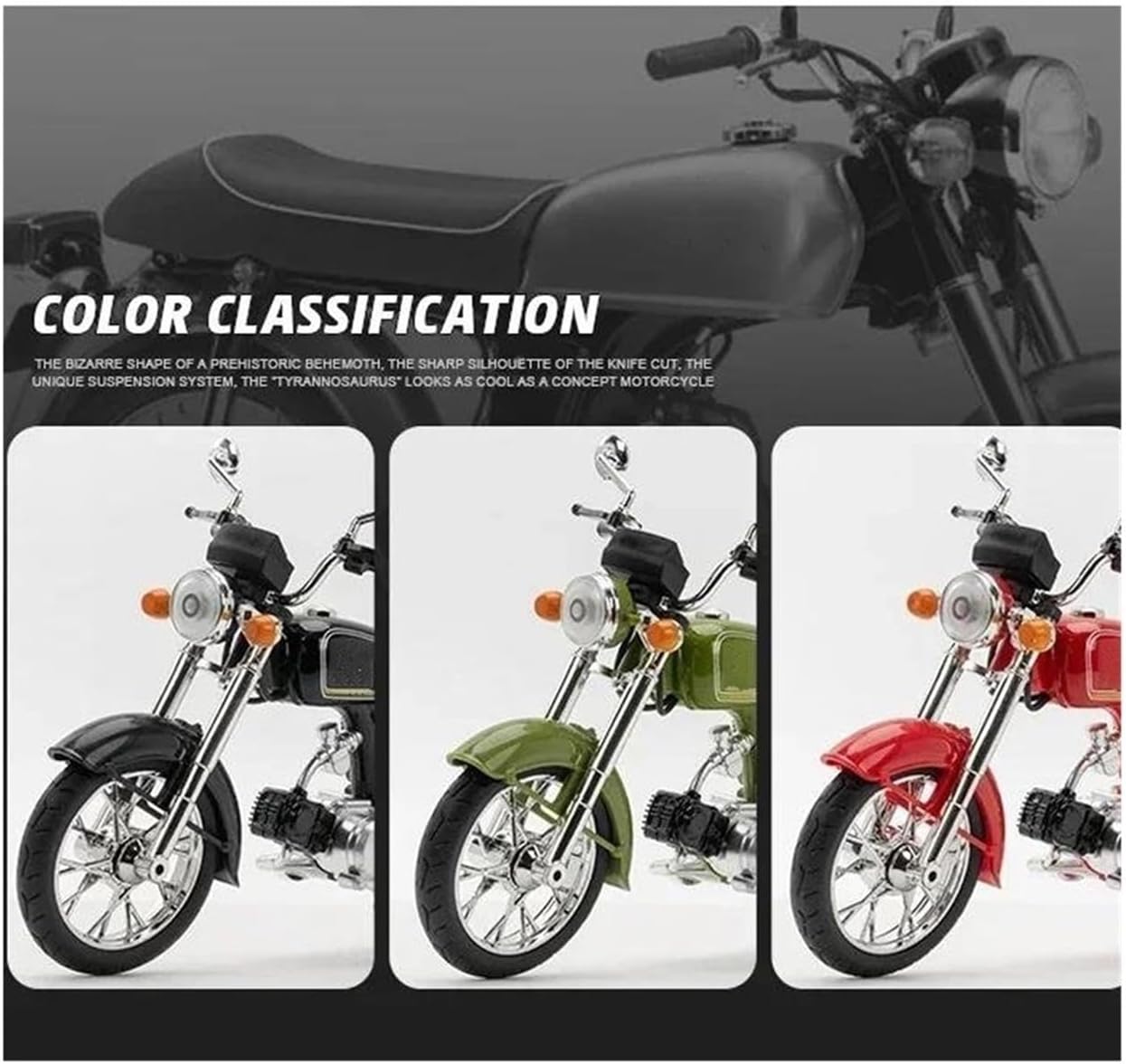 HASCBUYC 1/12 Compatible with JH-70 Large Scale Motorcycle Model, Premium Alloy & Diecast Metal, Equipped with Dynamic Sound and Lighting, Precision Steering, A Superior Collectors Piece(Red)