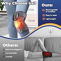 Vista 5 de ERHIVORA - Masajeador de rodilla con calor y vibración, almohadilla térmica para rodilla, rodillera calentada, masajeador de rodilla con calefacción