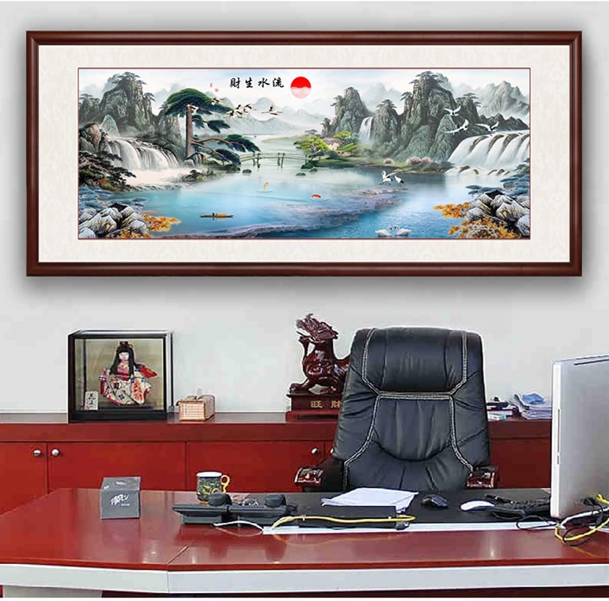 Instarry DIY 5D Diamond Painting Kits for Adults Large Size Full Drill Chinese Style Landscape Painting Crystal Cross Stitch Modern Home Decor 59.1x23.6 inch