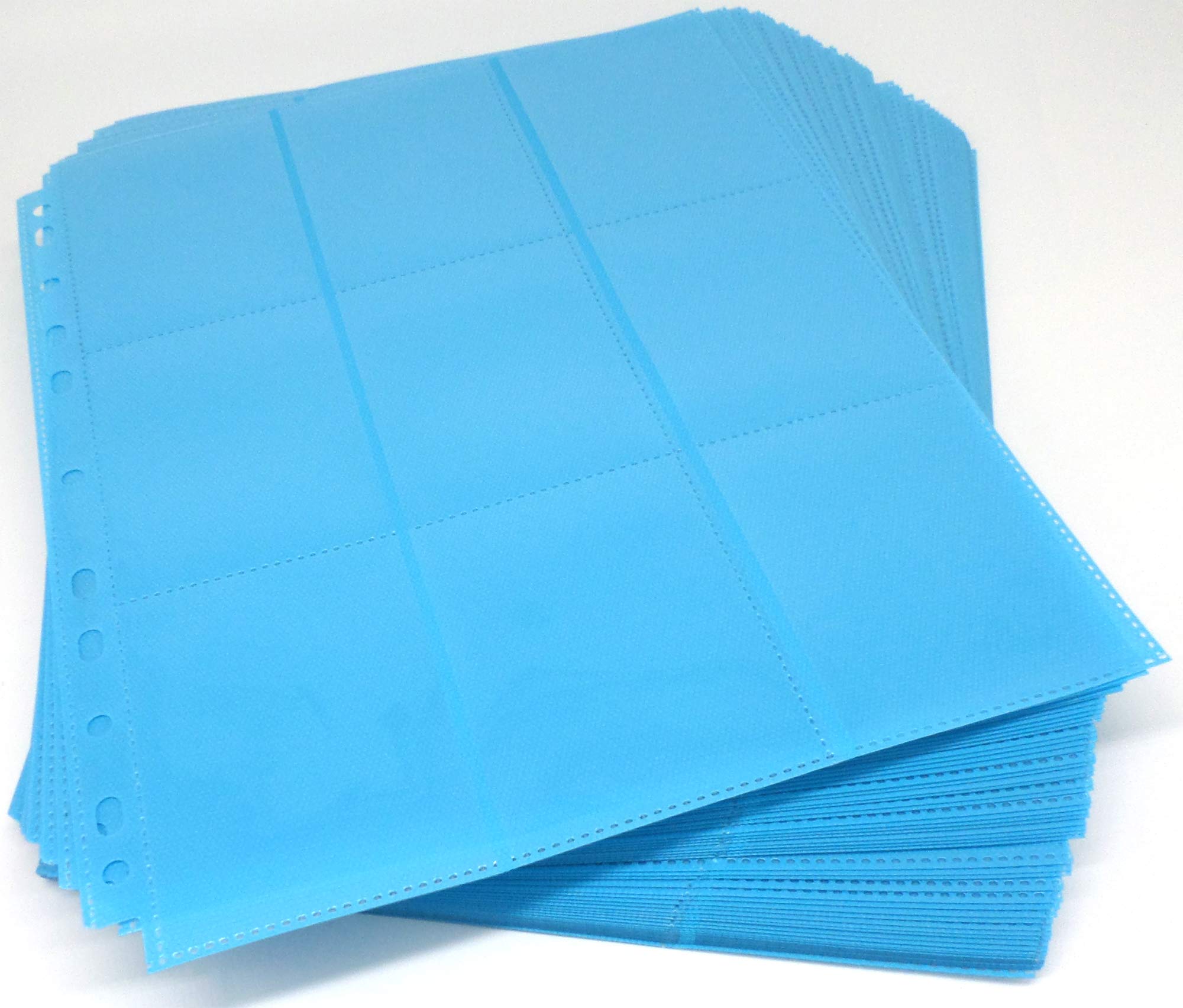 docsmagic.de 50 18-Pocket Pages Light Blue - Sideloading - 11 Holes - MTG PKM YGO