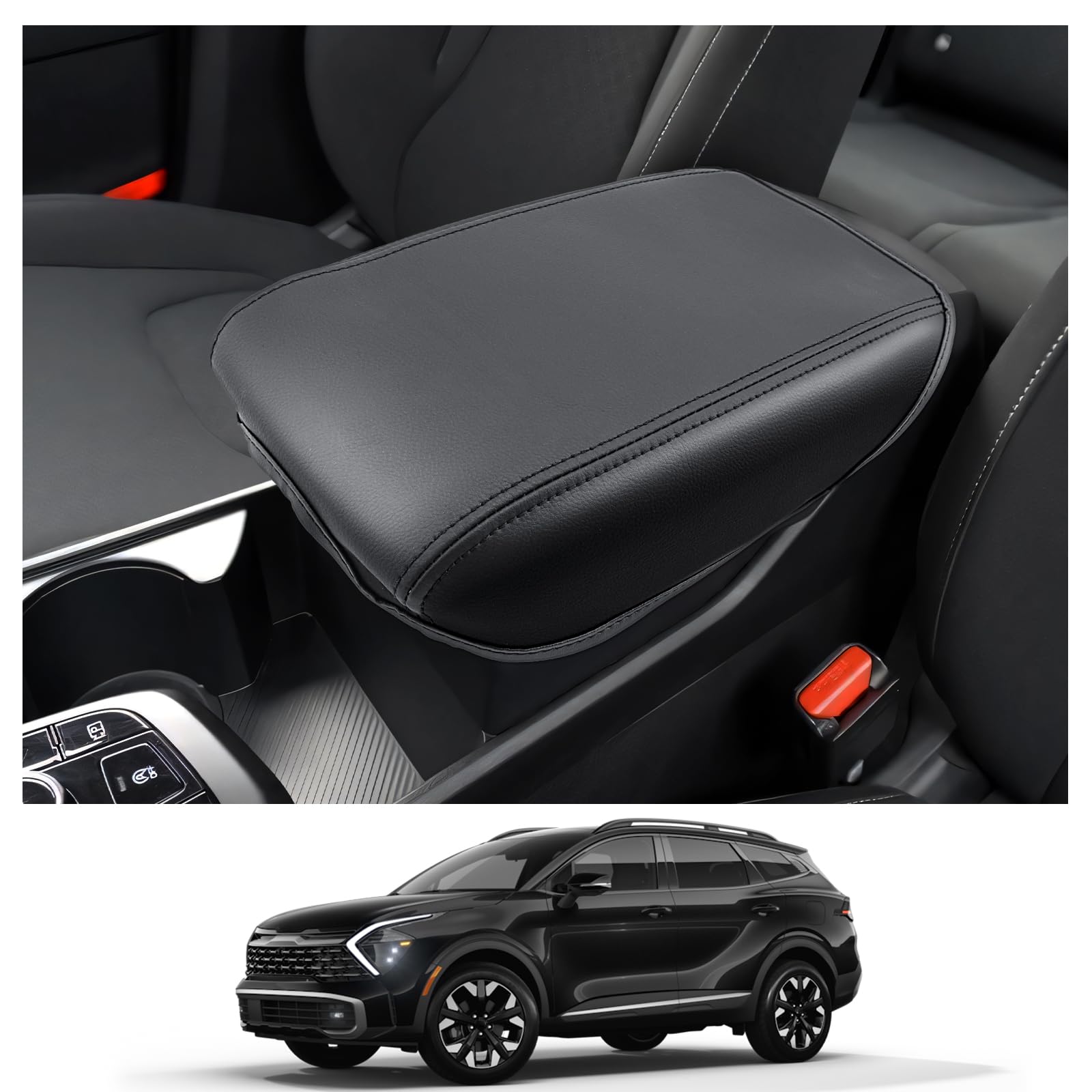 CDEFG Compatible avec Kia Sportage NQ5 2022-2024 2025 Housse de Protection pour Accoudoirs Voiture Console Centrale Accoudoir Couverture Couvercle de boîte d'accoudoir Sportage NQ5 Accessoire