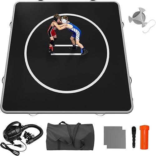 Alfombrilla inflable de lucha libre de 10 x 10 x 4 pulgadas para el hogar, tapete de PVC para niños y familia, alfombrillas BJJ para entrenamiento