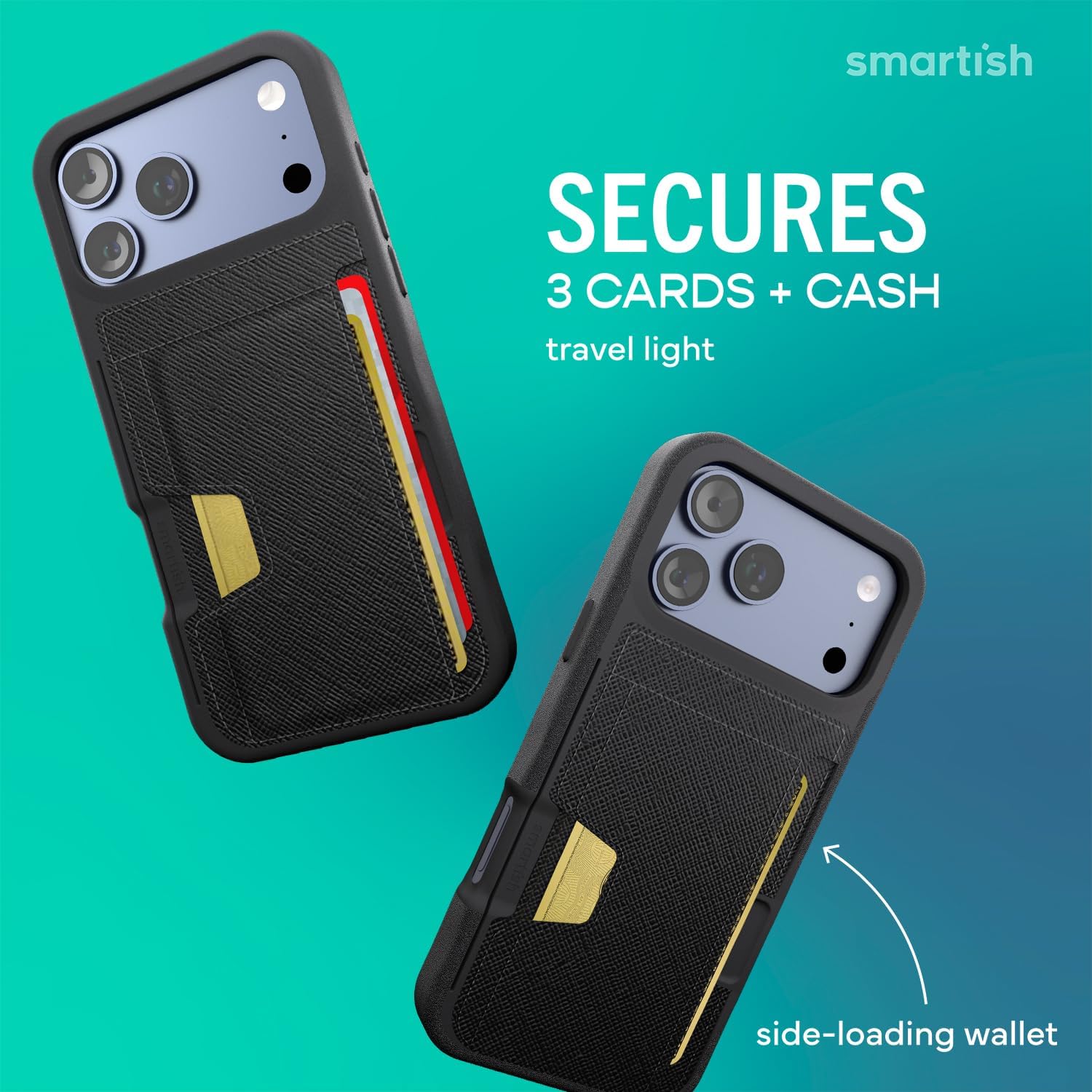 Smartish® iPhone17 Pro Max Wallet Case - Wallet Slayer Vol. 2 [Slim + Protective] Credit Card Holder w/Kickstand - Drop Tested Hidden Card Slot Cover for Apple iPhone17 Pro Max - Custom Print