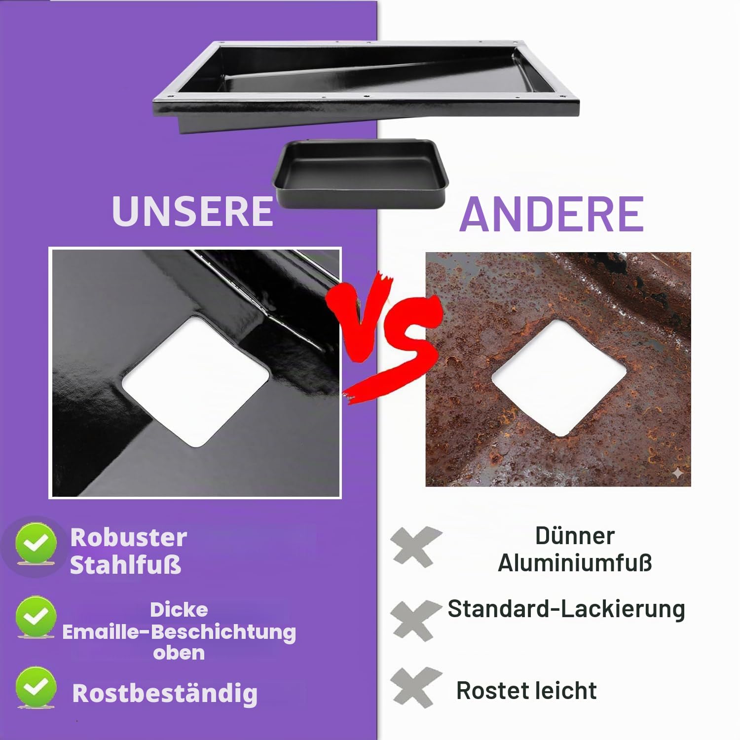 69803 Fettauffangschale mit Auffangbehälter für Weber Spirit 200 Frontbedienung, passend für Spirit E-210/E-215/E-220/S-210, inkl. 10 Aluminium-Tropfschalen