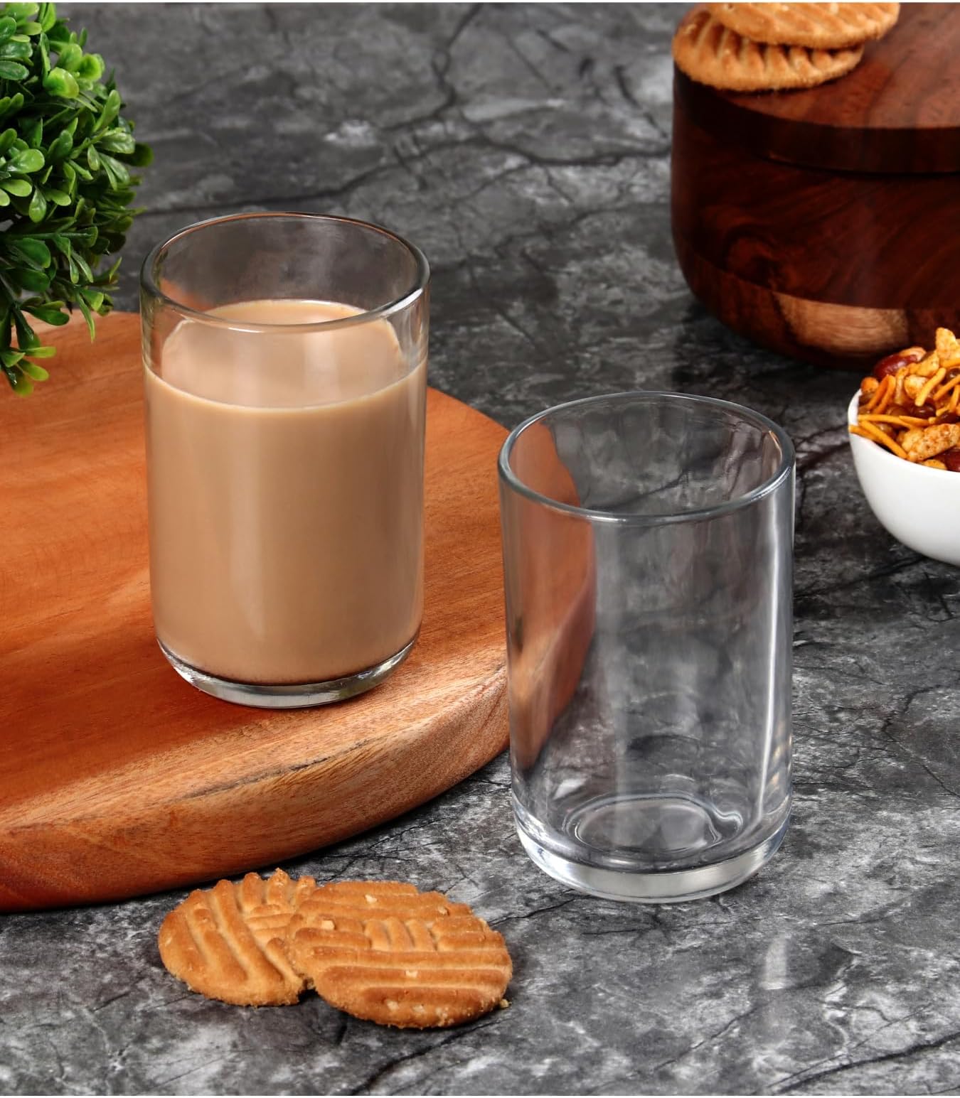 Adaraforever Tea Glasses Set of 6 175 Ml Tea Cups Set of 6 Chai Glass Cup Set of 6 Cutting Chai Glasses Tea Set Coffee Cup Set- 6 Pieces, Clear, 175ml (Glass Tea Cups)