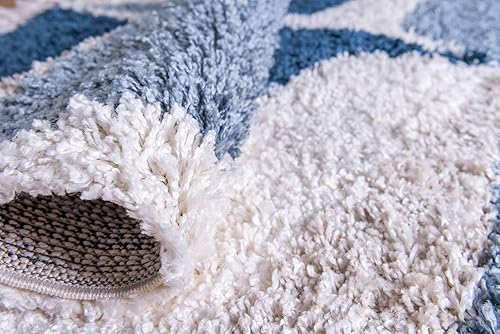 Miniatura 5 de Unique Loom Hygge Shag Collection - Alfombra moderna de inspiración marroquí, diseño geométrico, felpa y acogedora (8 pies x 10 pies, rectangular,