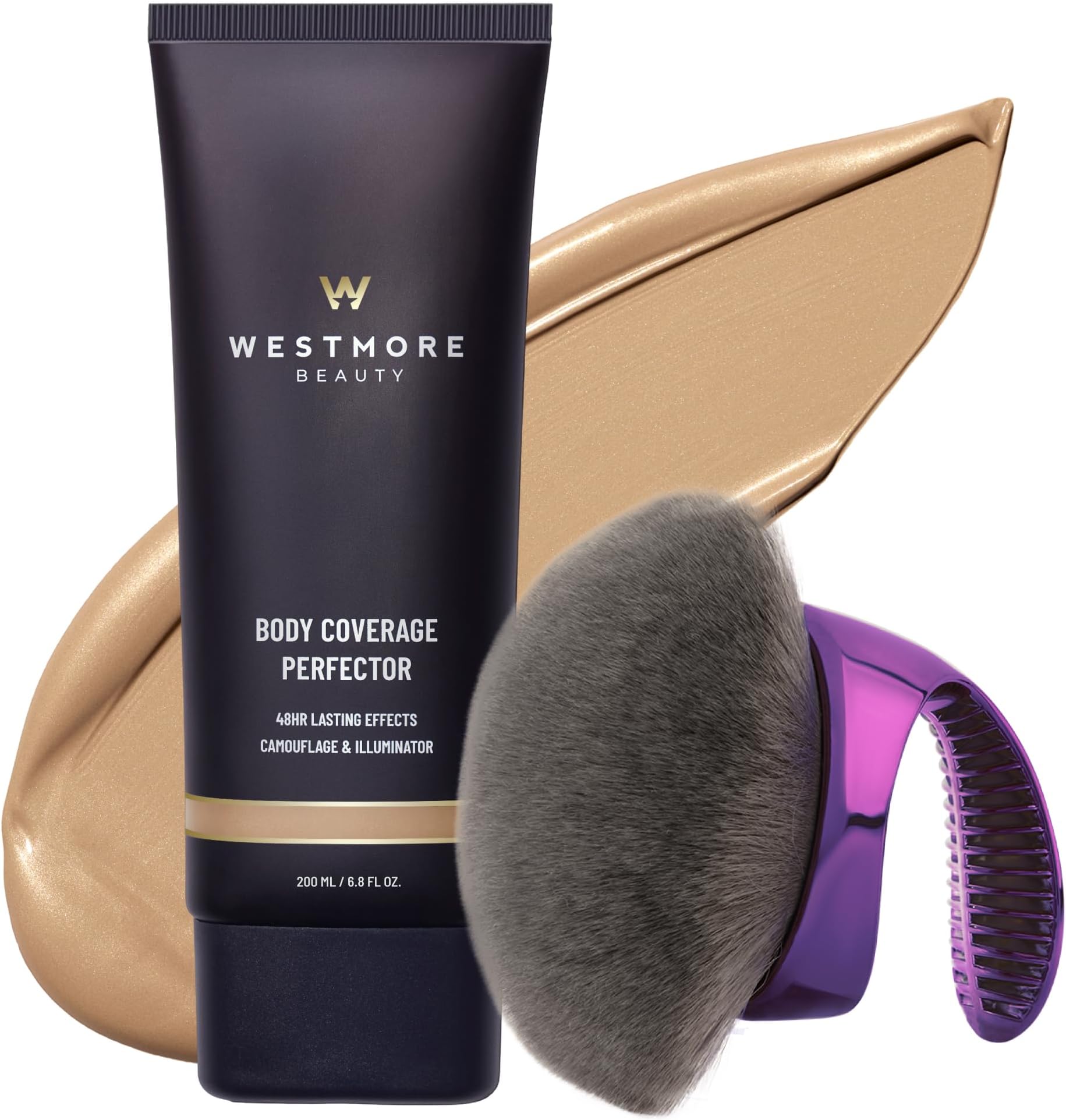 Westmore Beauty Body Coverage Perfector & Brush - Waterproof Leg Makeup- 1N