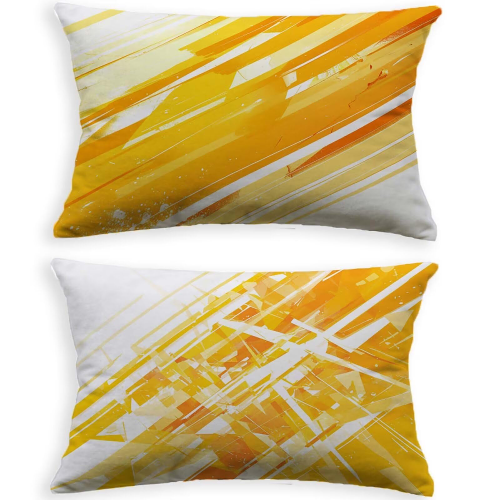 Housse de coussin orange 40x80 velours taie oreiller rectangulaire abstrait O-643B