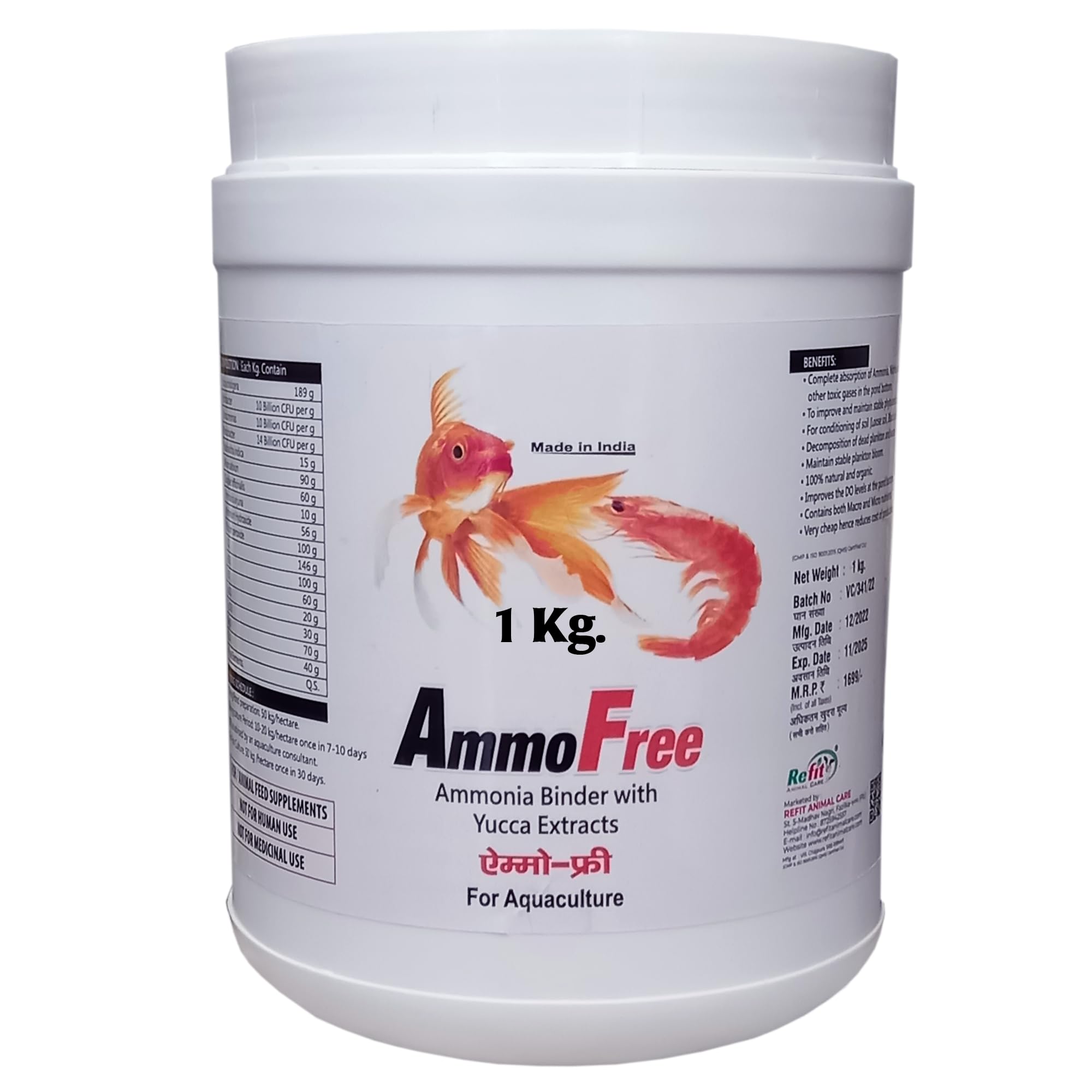 REFIT ANIMAL CARE Ammonia Binder with Yucca Extract for Fish, Shrimp, Prawn & Aquatic Animals, 1 Kg, Ammo Free (B0BSLBCKP8) Amazon Price History, Amazon Price Tracker