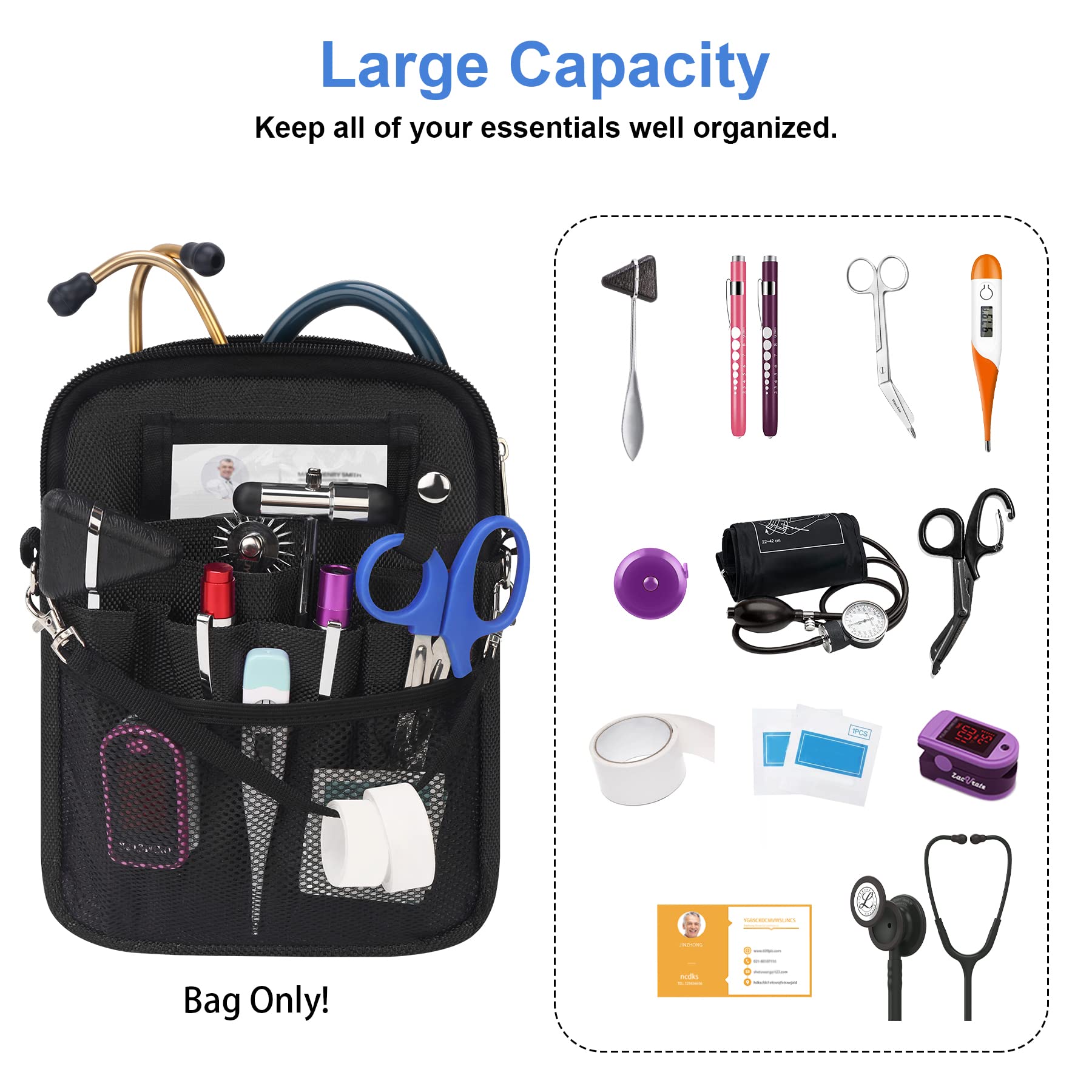 BOVKE Nurse Fanny Pack with Medical Gear Pockets, Tape Holder - Image 2
