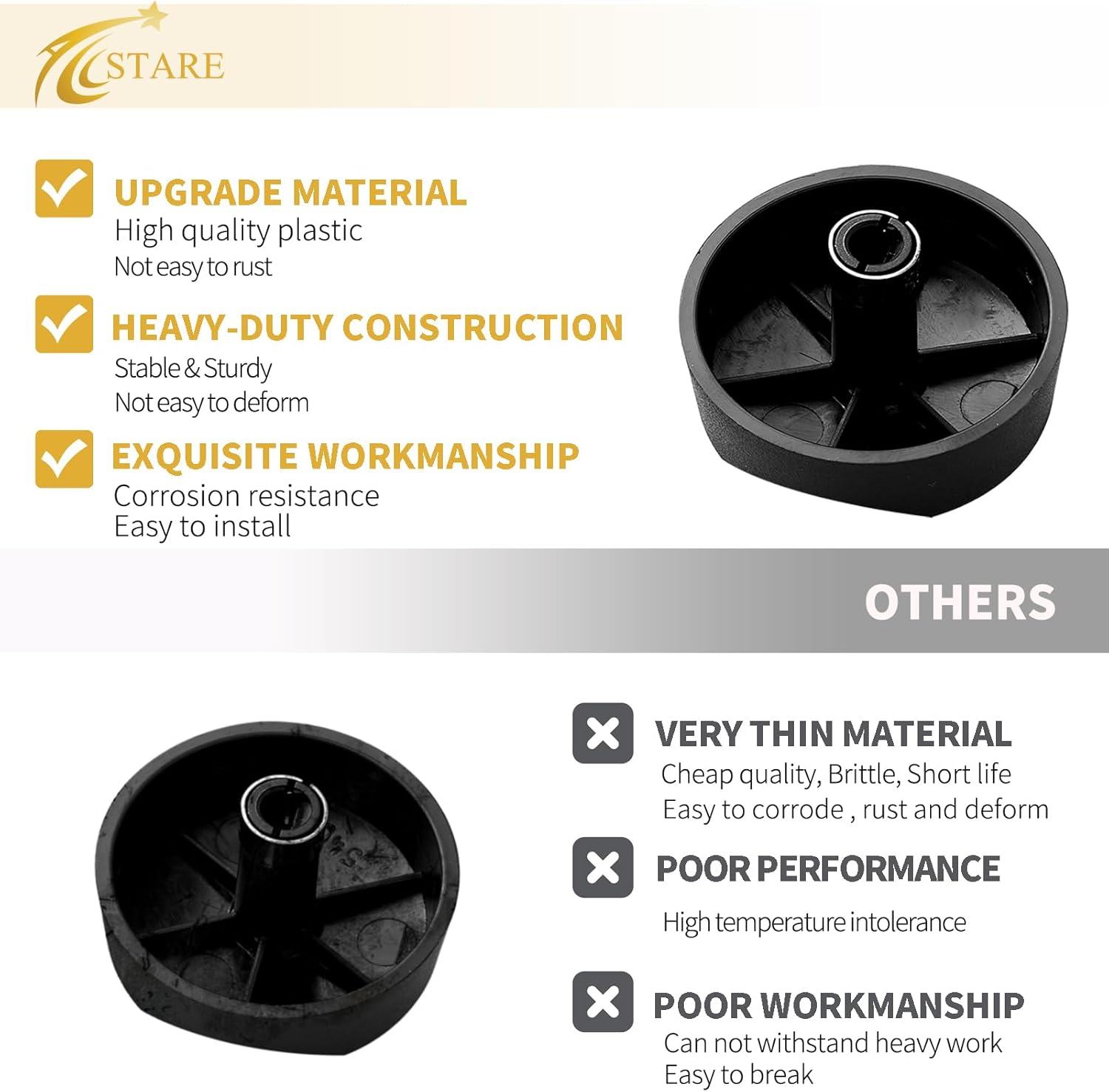 Allstare 82977 82974 Cooktop Knobs Replacement for Dacor Stove Parts SGM304 SGM365 Dacor Gas Stove Top Knobs DE81-08738A Gas Range Cooktop Parts Burner Control Knobs 6 Pcs