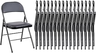 Sweetcrispy Folding Chair 16 Pack, Leather Padded Folding Chairs, Sturdy Metal Foldable Chairs, Easy to Use and Store, Outdoor and Indoor, for Home, Office, Party, Comfy