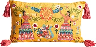 Chumbak Marigold Lady Troupe Cushion Cover|Multicoloured