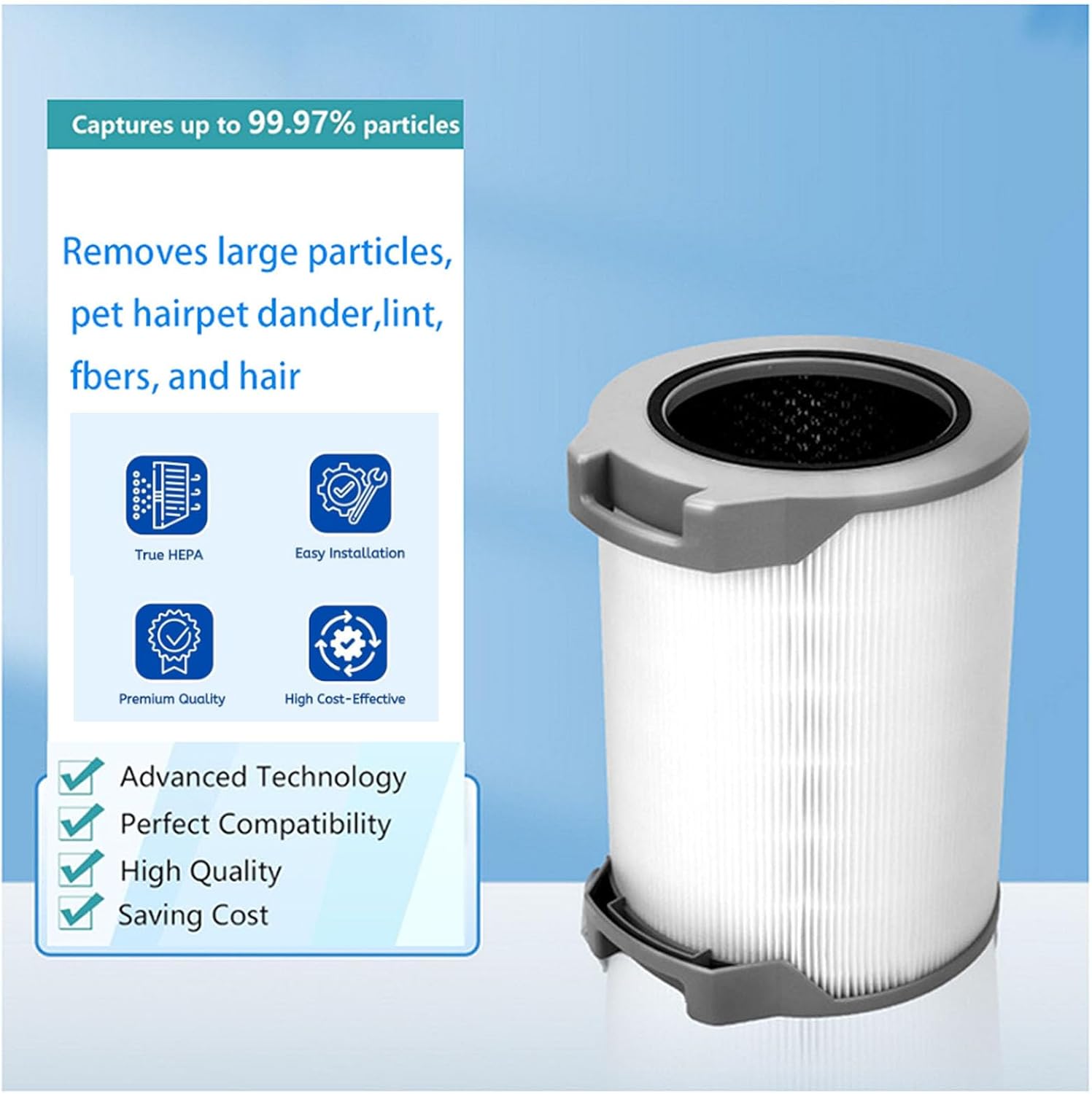 LV-H134 Filter Replacement for LEVOIT LV-H134 Air Purifiers, 3-in-1 H13 H-EPA Activated Carbon Premium Filter used for Office bedroom living room kitchen or office - Image 2