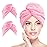 AIDEA Microfiber Hair Towel Wrap, 2 Pack Hair Turbans, Super Absorbent Quick Dry Hair Towel Wrap for All Hair Types Anti Frizz, 2610, Pink