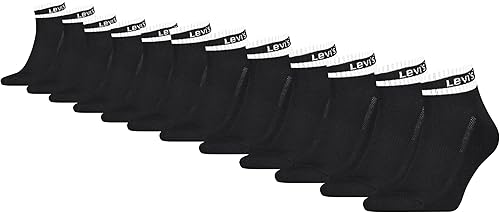 Levi's Men's 12-Pack Quarter Crew Socks, Black Combo, 6-12