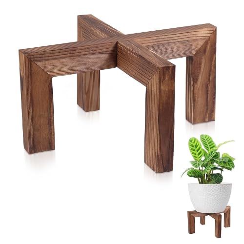 Vigordream Plant Stand, Indoor/Outdoor Wood Plant Holder, Flower Pot Stand