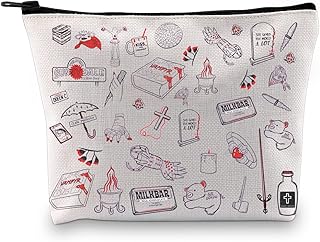 G2TUP BTVS TV Show Inspired Gift Buffy Vampire Makeup Bag BTVS Fan Cosmetic Bag BTVS Merchandise Zipper Travel Bag (Buffy Vampire White)