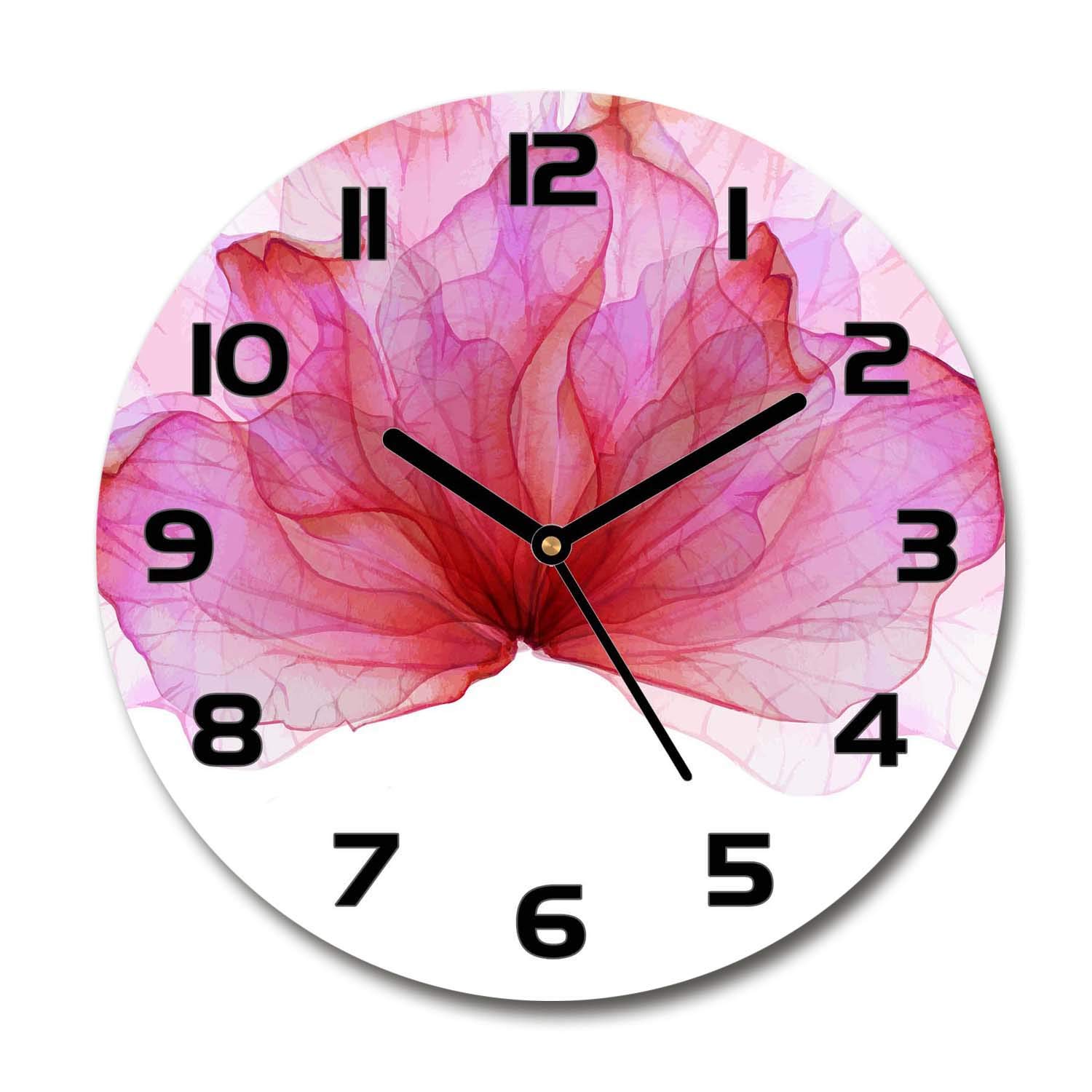 Horloge en Verre Rond 30cm Silencieuse pour Supprimer le Tic-Tac