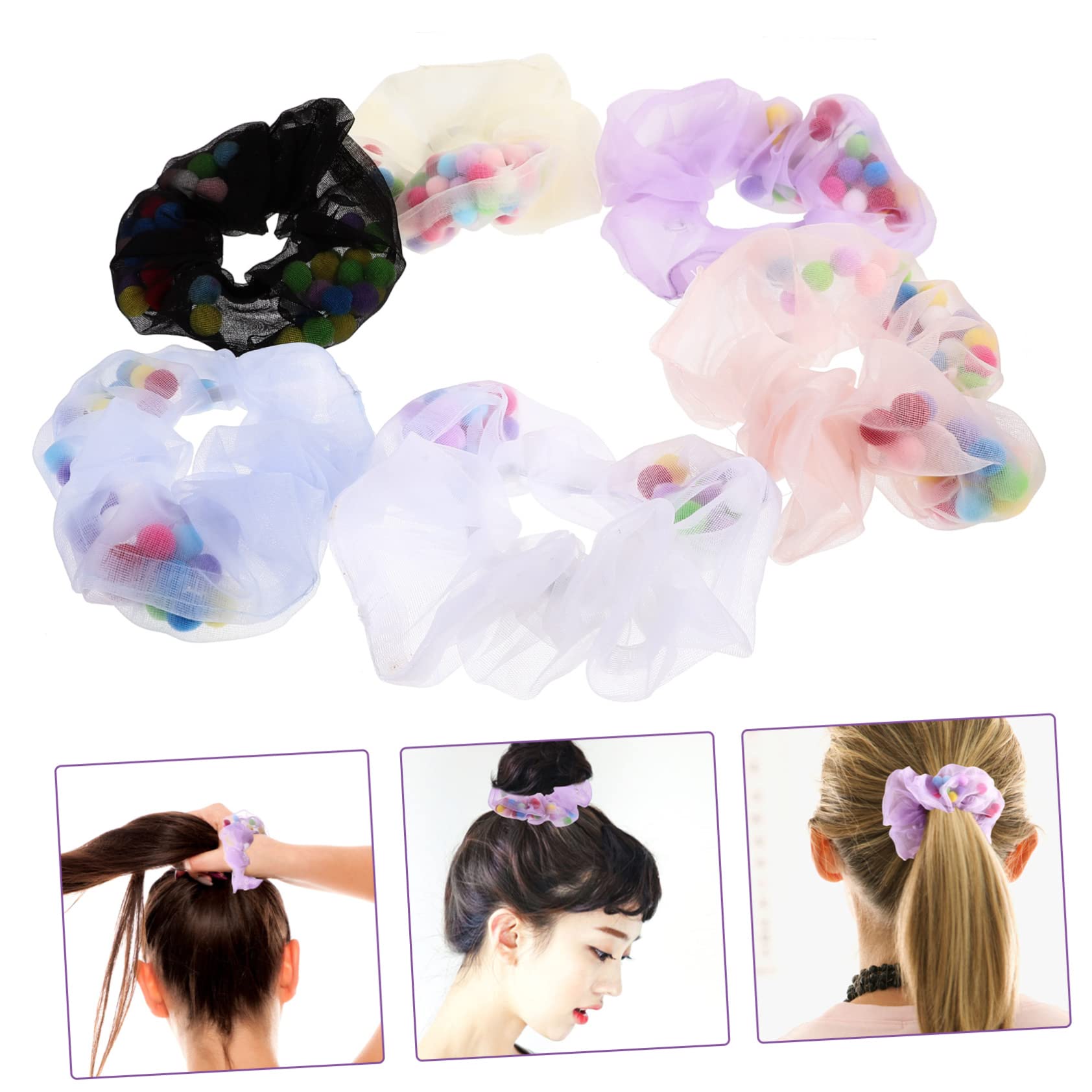 FRCOLOR Piezas conjunto de accesorios para el cabello gomas para el pelo de malla para lazos para el cabello a granel hair clips orquillas coleteros de red gomas para el cabello