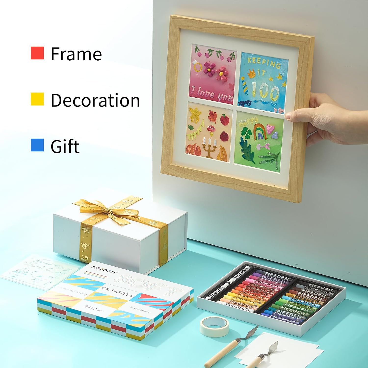 MEEDEN Soft Oil Pastel Kit: 90 Pcs DIY Oil Pastel Set for Beginners Artists