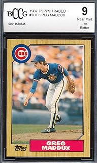 1987 Topps Traded #70T Greg Maddux Rookie Card Graded BCCG 9