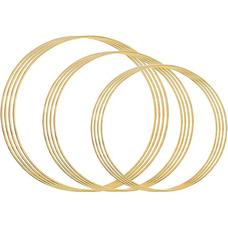 Sntieecr 4 Pack 12 Inch Large Metal Floral Hoop Wreath Macrame Gold ...