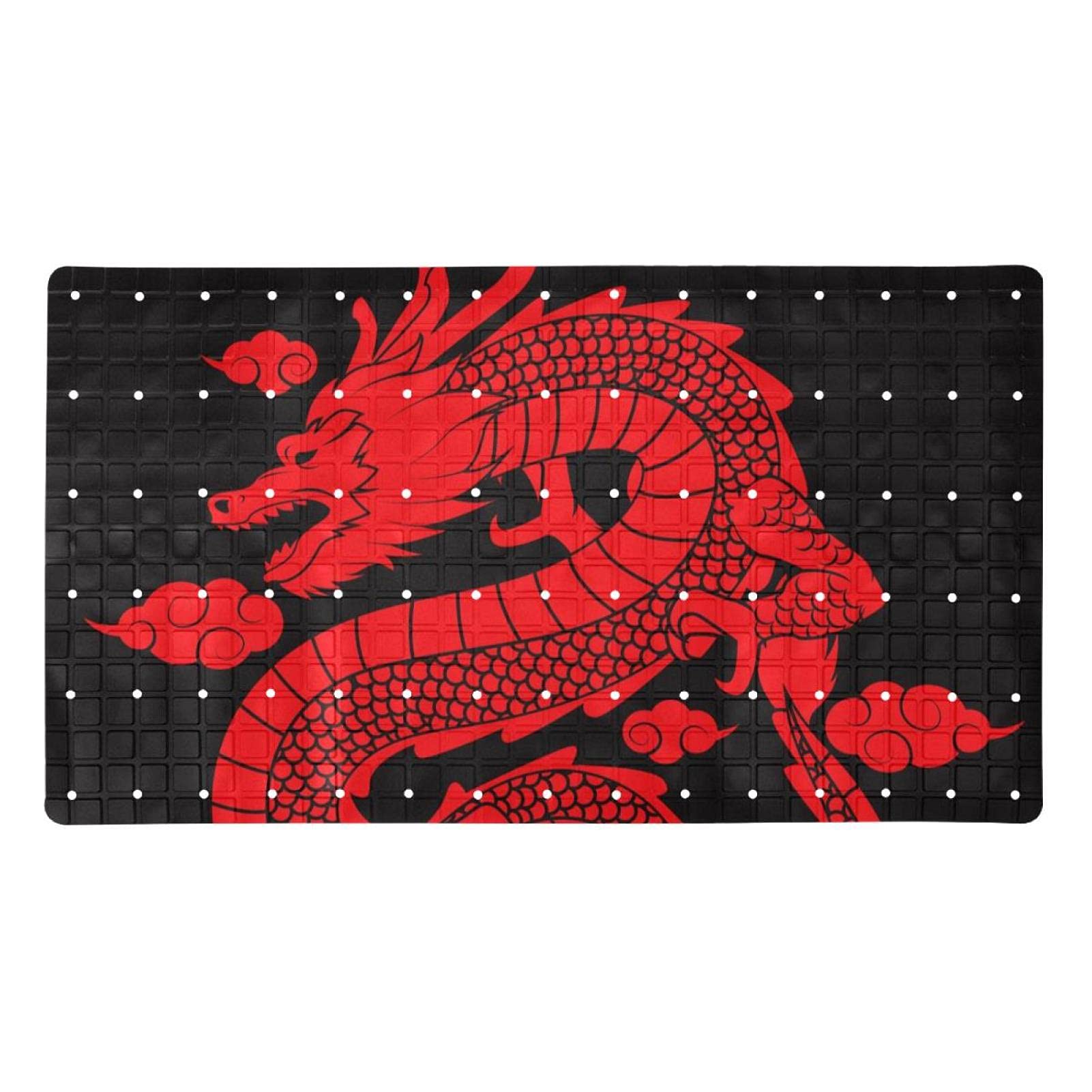 Tapis de bain antidérapant pour bébé et senior design dragon noir