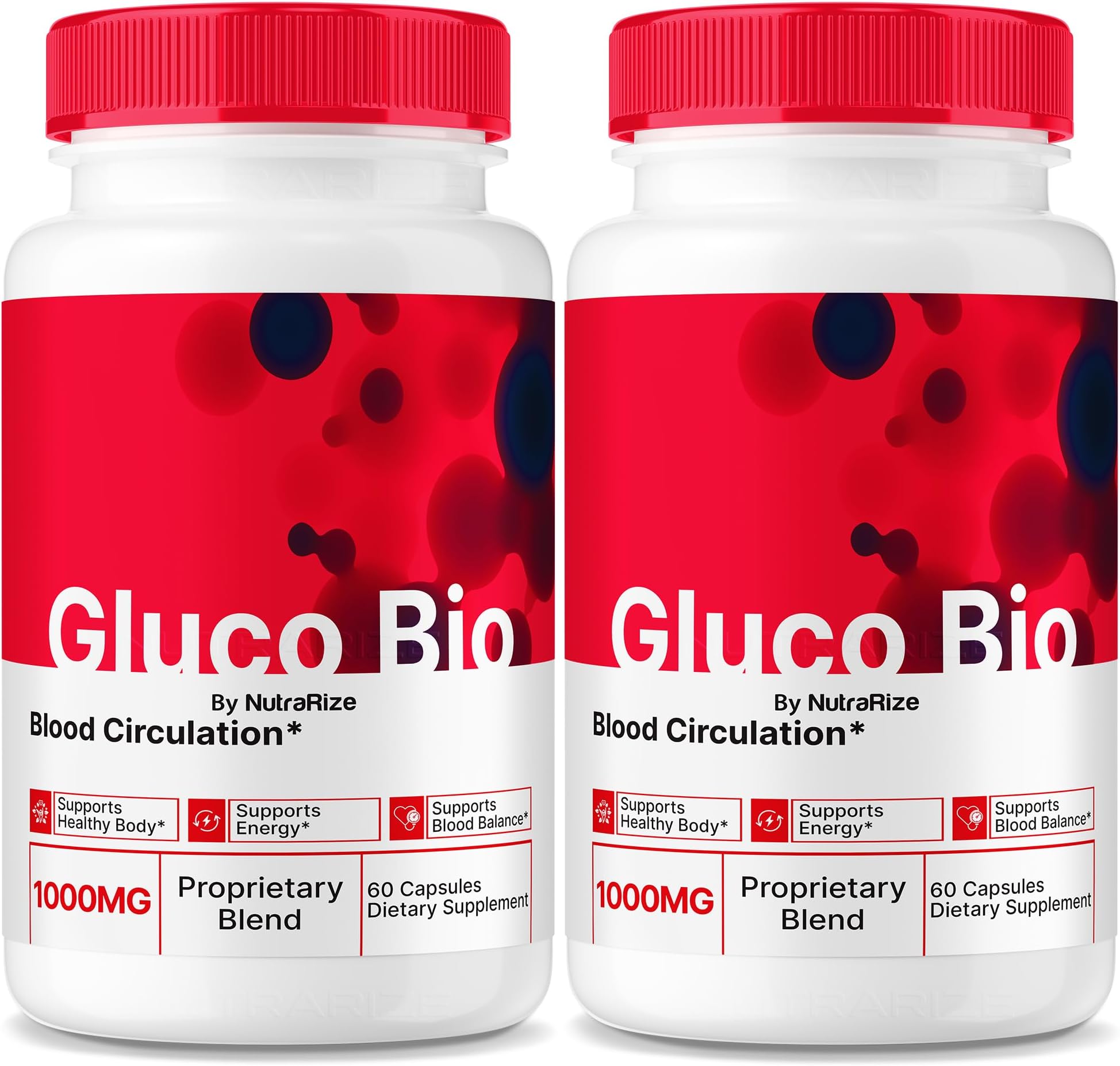 NutraRize (2 Pack) GlucoBio Capsules, Official Gluco Bio Support Supplement, All Natural Formula to Support Overall Health and Wellness, Premium Vitamin Pills, GlucoBio Reviews (120 Capsules)