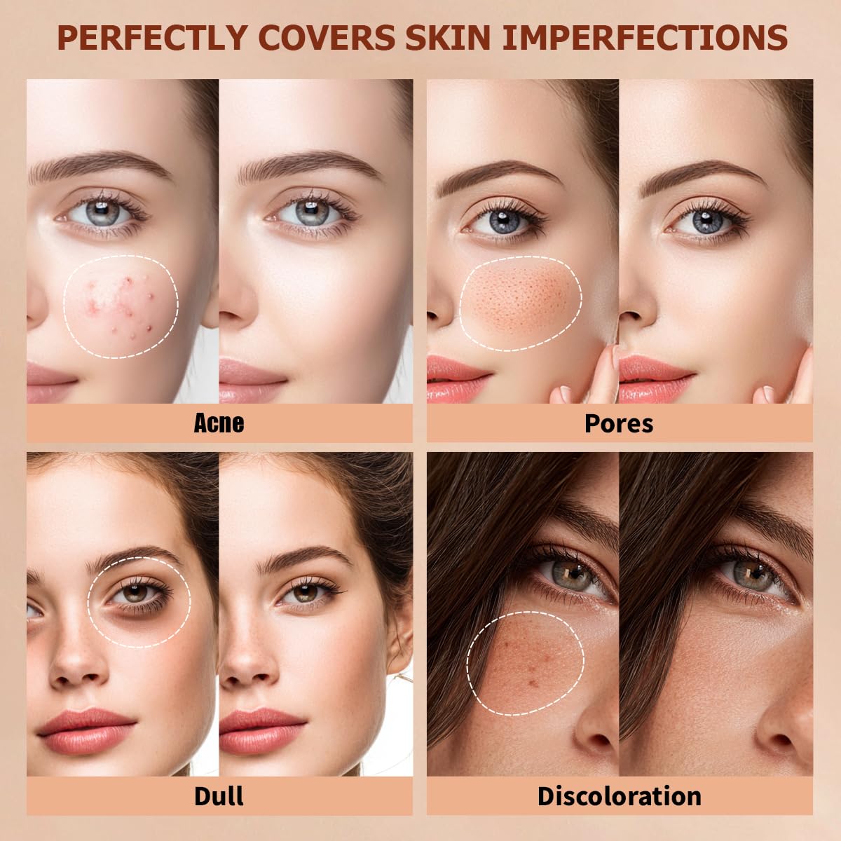 QIC Concealer Shade 151 – Cool Tone Full Coverage Concealer for Under Eye Circles, Redness & Scars, Hydrating Waterproof Cream Concealer for Mature Skin & Subtle Contour (1.41 fl oz) - Image 8