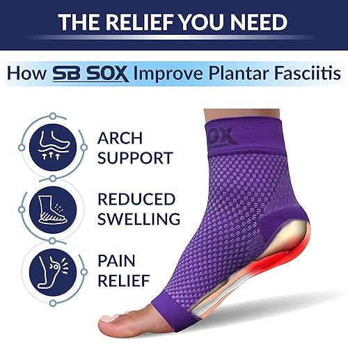 Miniatura 61 de SB Sox mangas para pie de compresión para hombres y mujeres - los mejores calcetines para fascitis plantar para el alivio del dolor de fascitis