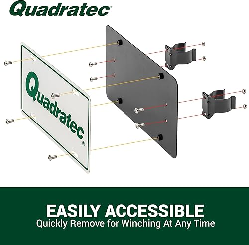 Miniatura 3 de Quadratec Soporte para placa de matrícula de rodillo, compatible con Jeep Wrangler CJ, YJ, TJ, JK, JL y Gladiator JT. Se adapta a todas las pistas