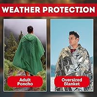 Vista 5 de Roadside Deluxe - Kit de emergencia para automóvil – Esencial completo para coche de invierno Incluye cables de puente, comida y agua