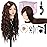 Mannequin Head Human Hair, Beauty Star Doll Head for Practice Hair Styling, 80% Real Hair Cosmetology Makeup Hairdressing Training Manicanequin Head with Clamp Stand + DIY Braiding Set