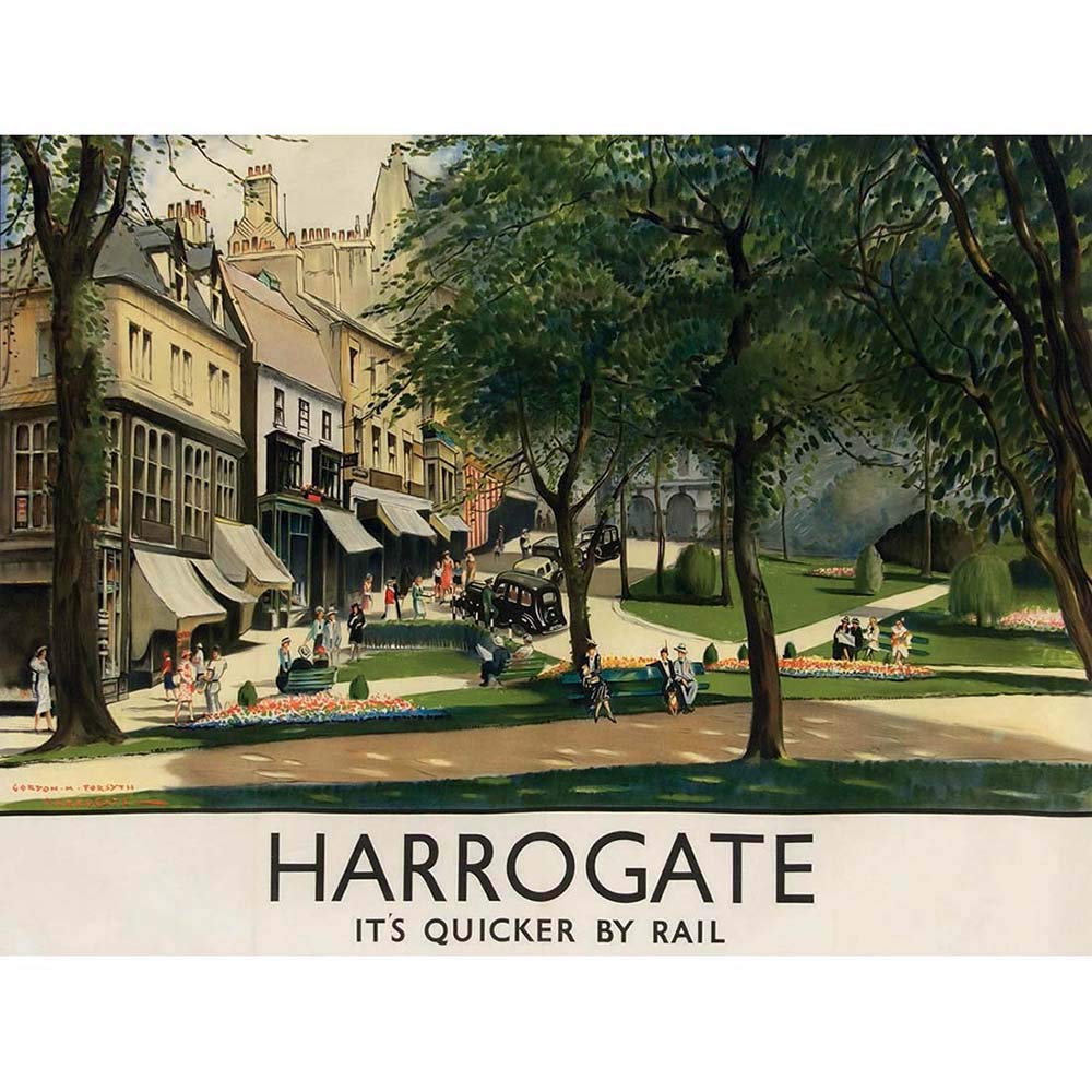 Wee Blue Coo Advertisement England British Harrogate Rail Art Print Poster Wall Decor 12X16 Inch