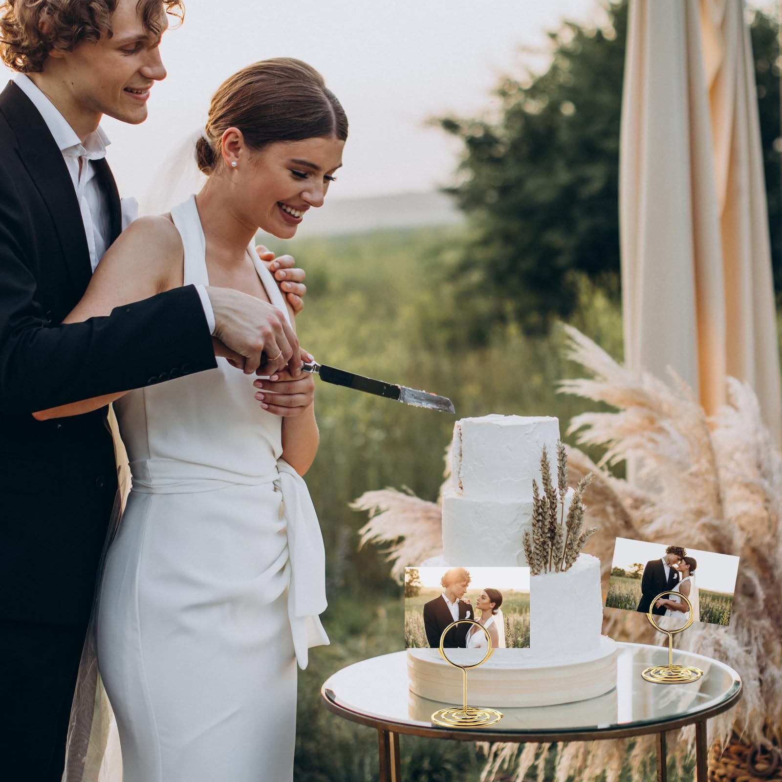 Supporto Segnaposto Tavolo Oro 24 Pezzi, Porta Memo Clip per Matrimoni Carte Biglietti da Visita