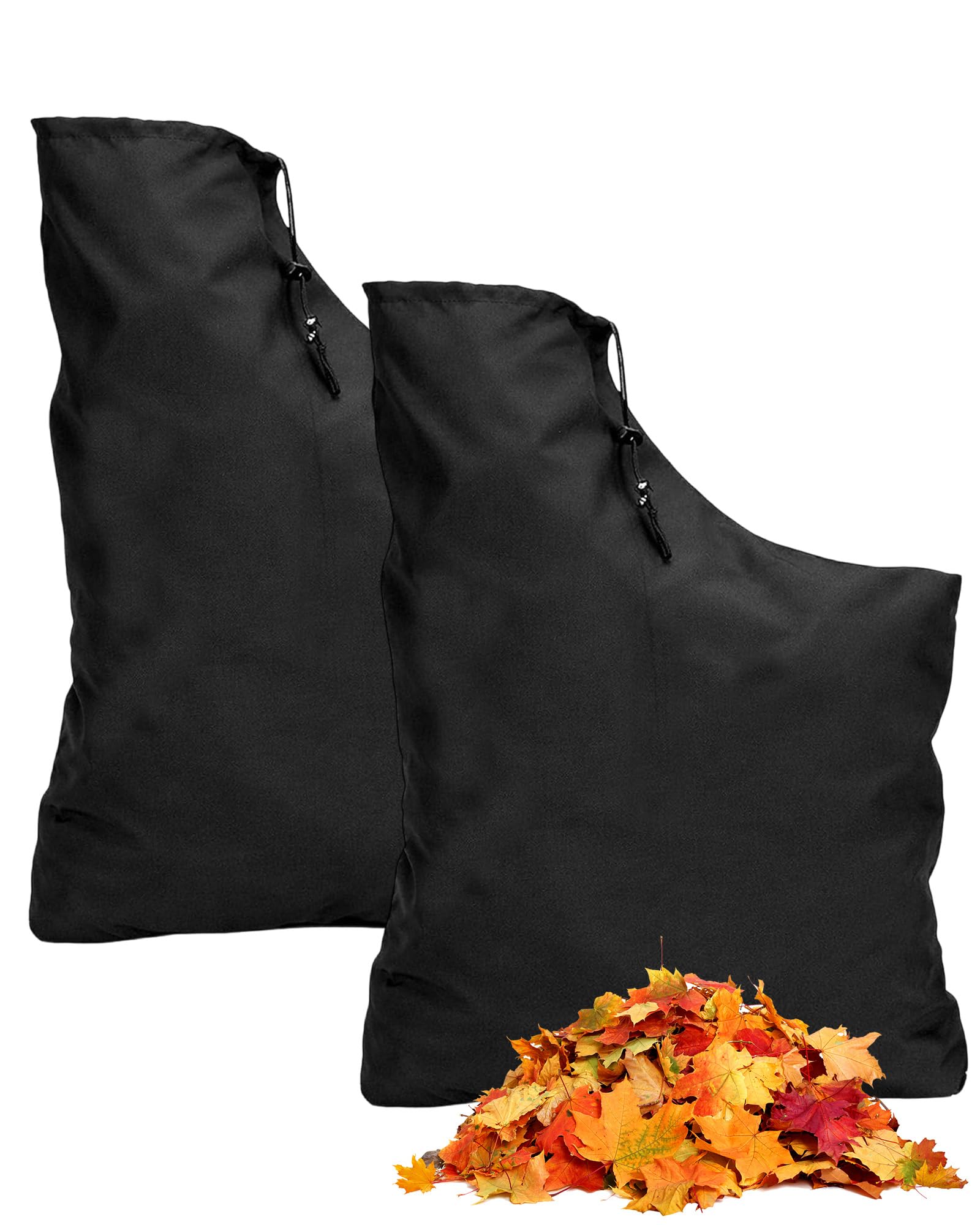 2 Piezas Bolsa Recolectora de Hojas Universal, Repuesto para Sopladora Aspiradora de Jardín, Oxford 420D Impermeable 63×45cm Resistente y Duradera (Negro)