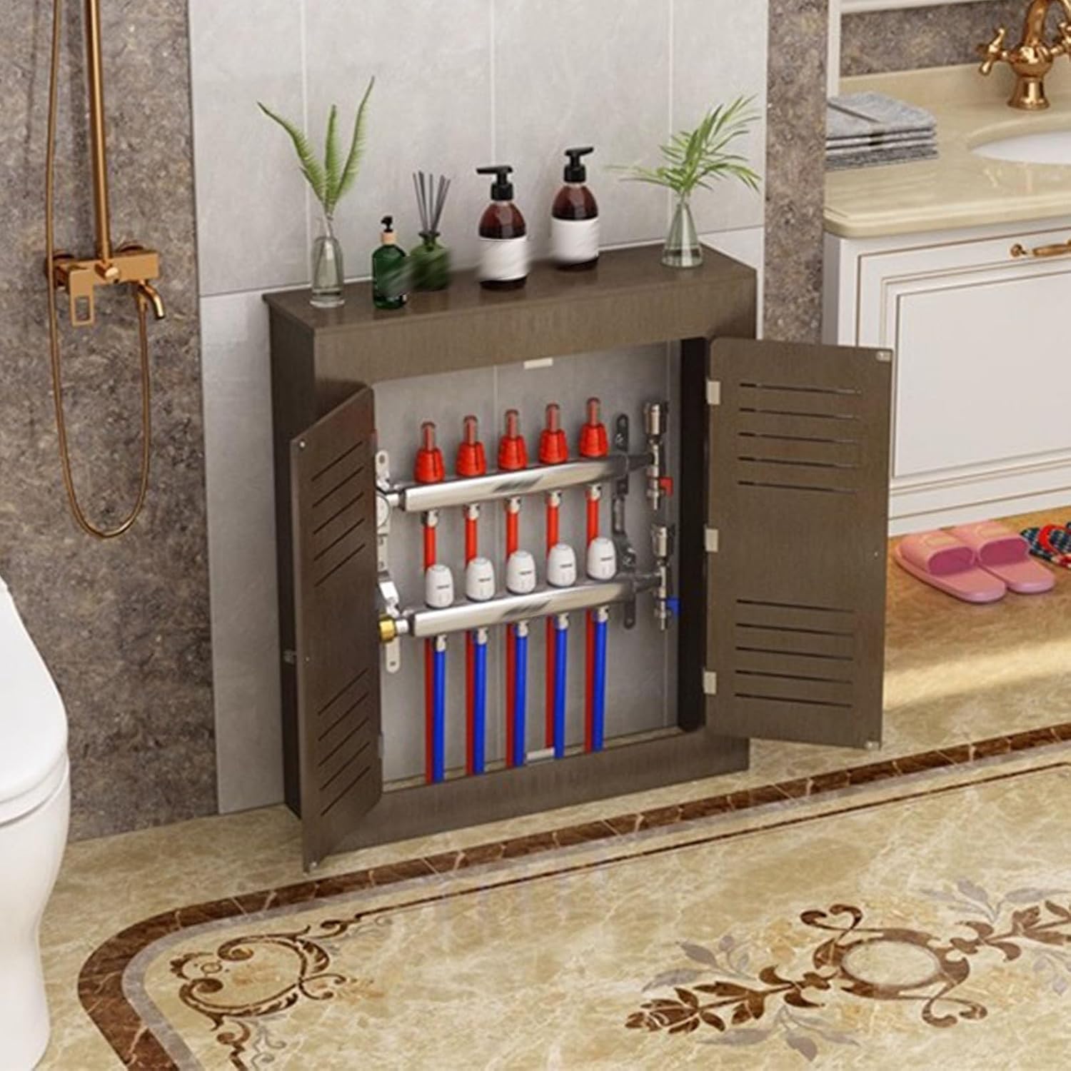 Radiator Cover,Heating Cabinet Shelf,MDF Radiator Cover,Easy Radiator Covers,Radiator Cover,Connector Suitable for Decorative Living Room Home Easy Assembl(24x24x6in/60x60x15cm)