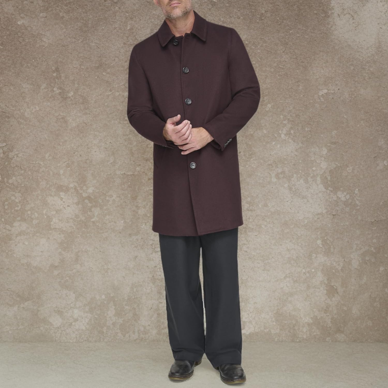 Men's Andrew Marc Full Wool Coat in a Dark Color